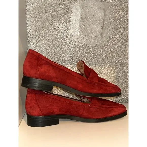 Vionic Red Suede Penny Loafers - Picture 6 of 9